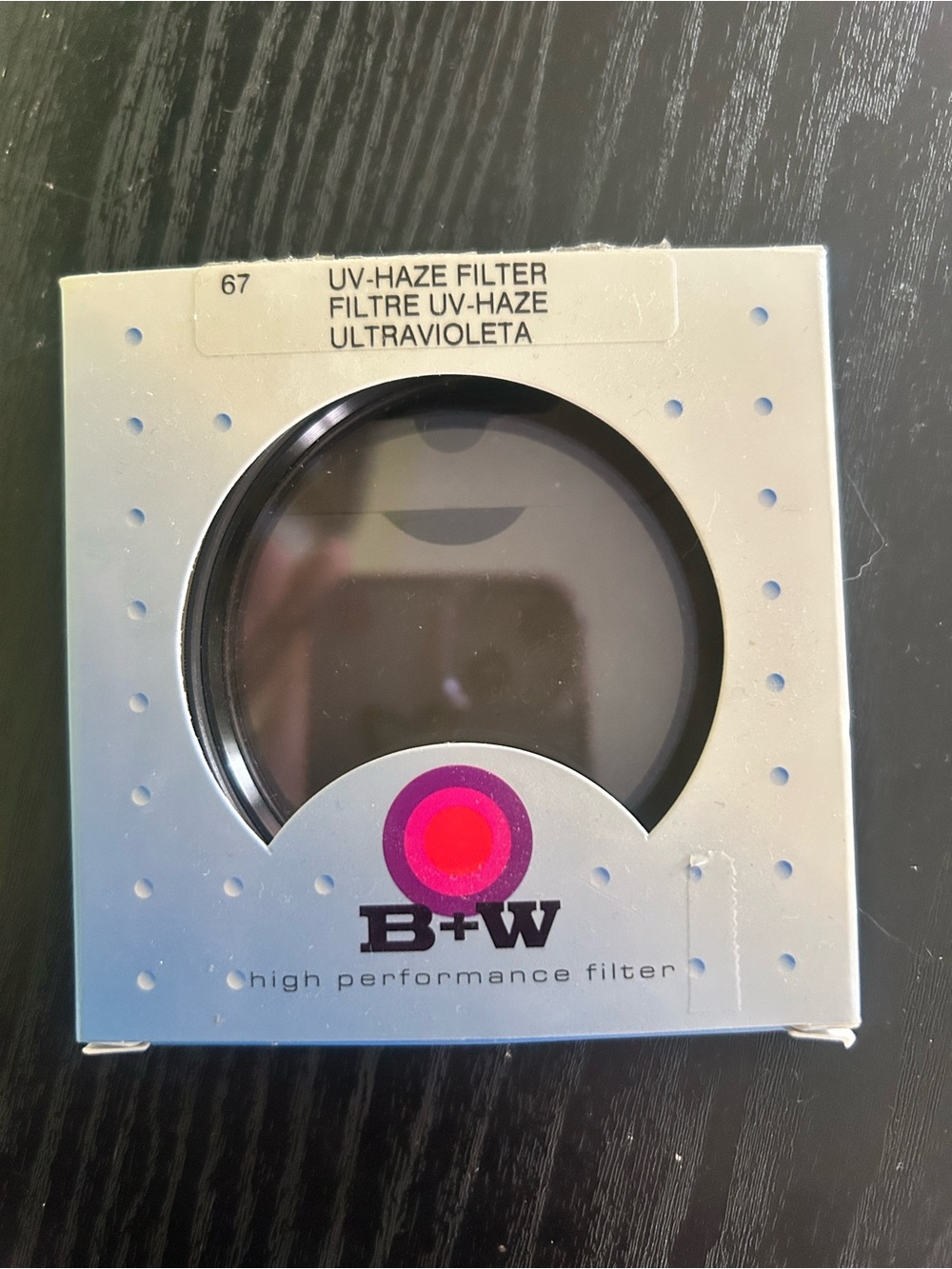 B+W Camera Filter in Silver Box - Black Filter